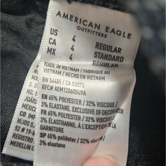 SoldNwt American Eagle Plaid Wide Leg Trousers Stretch women's size 4 reg gray - Picture 10 of 15